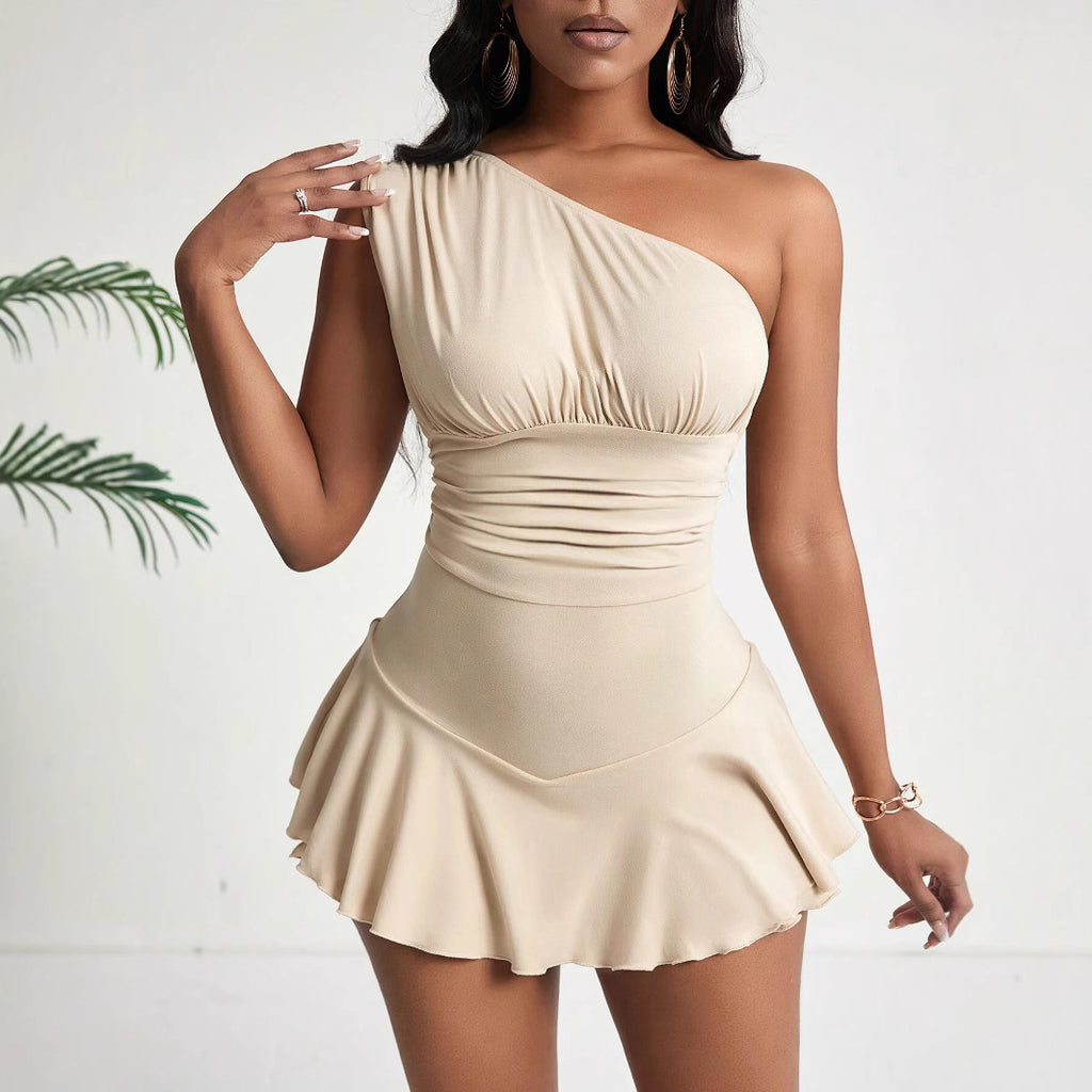 Women's One-Shoulder High-Waist Dress