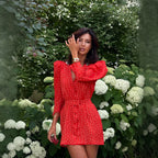 Women's Polka-Dot Collared Midi Dress