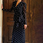 Polka-Dot Shirt & Long Skirt Set