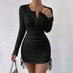 Women's Ruched Lace Bodycon Dress
