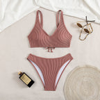 Solid Color Bikini Swimwear