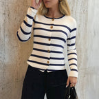 Dark Blue and White Stripes