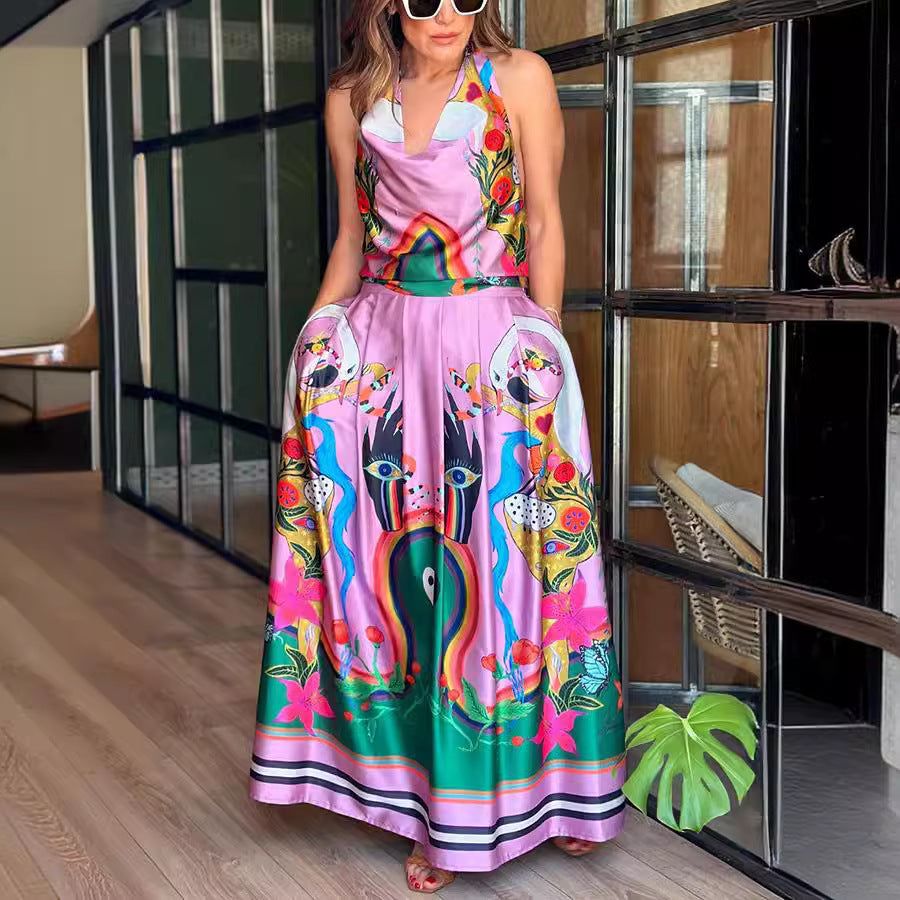 Women's Lace-Up Sleeveless Dress