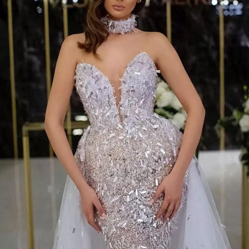 Women's Sequined Fishtail Evening Dress