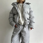 Women's Striped Polka-Dot Quilted Coat