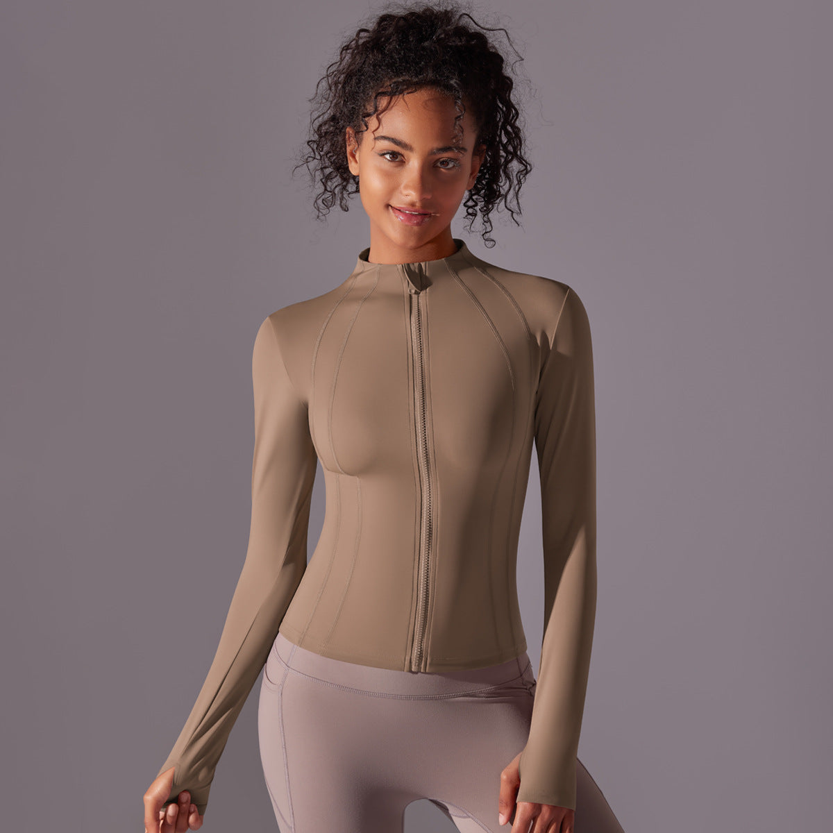 Zip Jacket-Cocoa Color