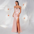 Women's Lace Satin Dress