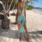 Women's Island-Print V-Neck One-Piece Swimsuit