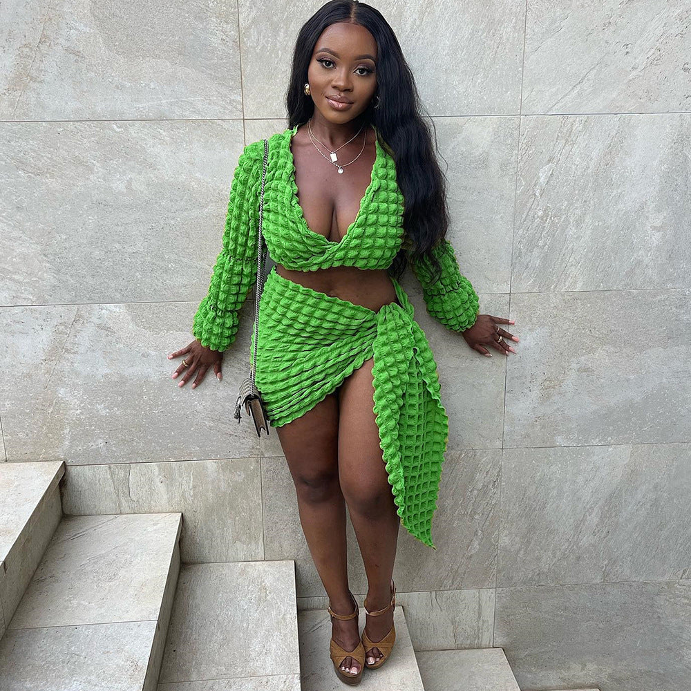 Women's Streetwear Hollow Out Cutout Dress Two-Piece Set