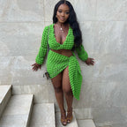 Women's Streetwear Hollow Out Cutout Dress Two-Piece Set