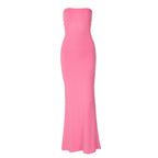 Summer Off-Neck Strapless Backless Lace-Up Tight Waist Slim Fit Dress