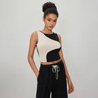 Women’s Contrast-Trim Slim-Fit Short Top