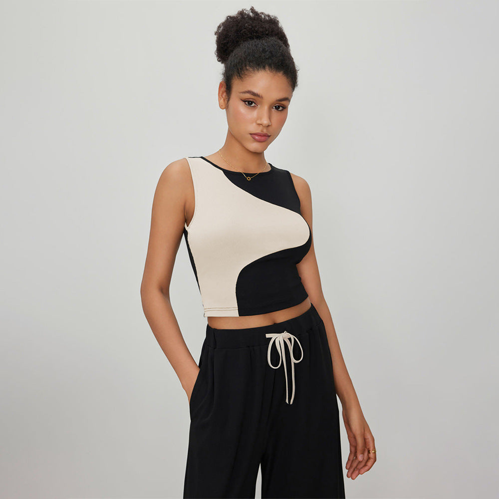 Women’s Contrast-Trim Slim-Fit Short Top