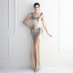 Women's Beaded Sequin Cocktail Evening Dress