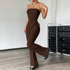 Women's Tube Top & Trousers Two-Piece Set