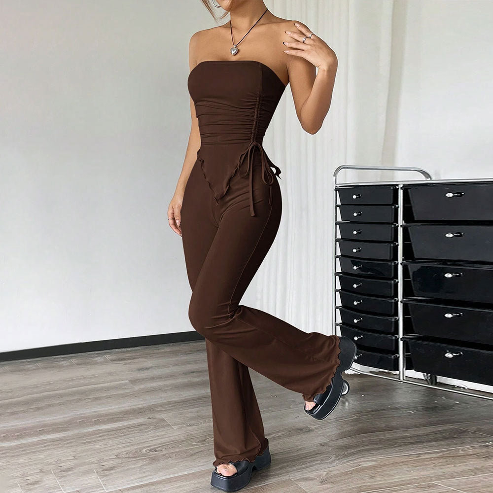 Women's Tube Top & Trousers Two-Piece Set