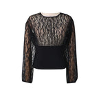 Design Blouse Women Summer Elegant Sexy Lace Stitching Slim