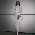 Women's Mock-Neck Cutout Long-Sleeve Mini Dress