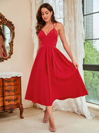 Women's V-Neck Midi Dress