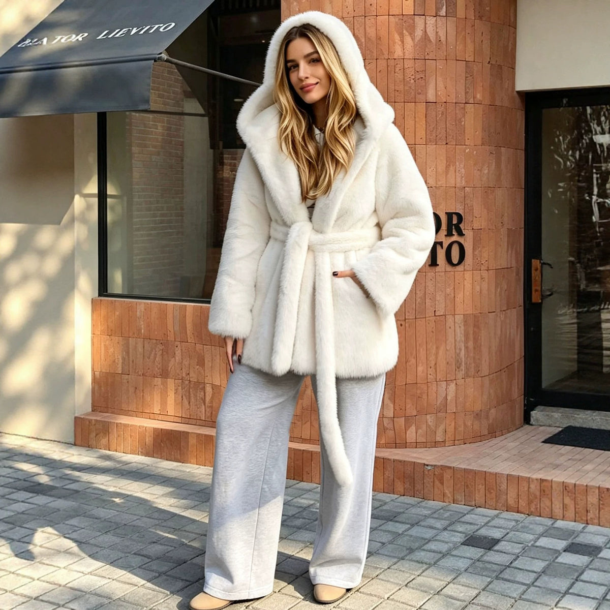 Women's Faux-Fur Hooded Coat