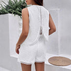 Embroidered Vest & Shorts Set