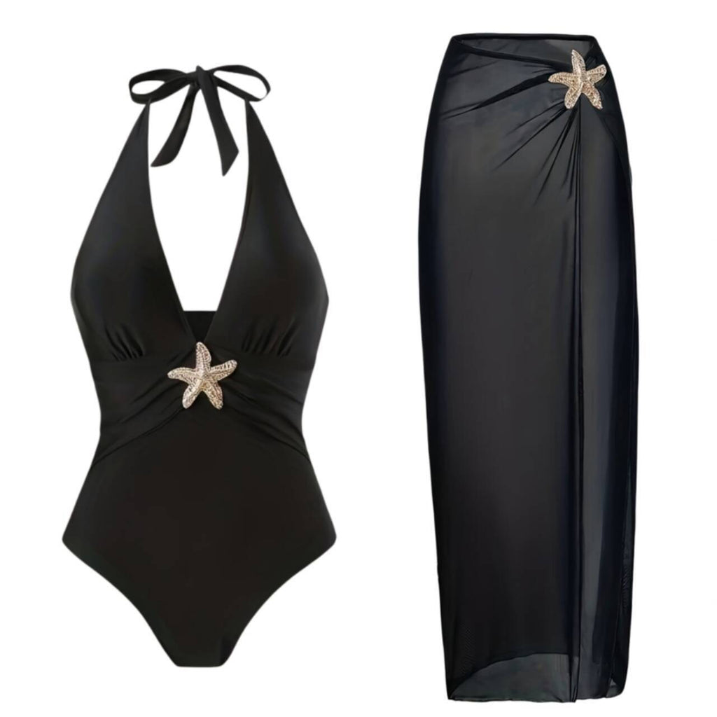 Solid One-piece Swimwear