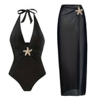 Solid One-piece Swimwear
