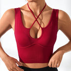 Spring Nude Feel Slim Fit Beauty Back Exercise Bra Sports Running Fitness Top Yoga Vest for Women