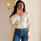 Commuting Elegant Jumpsuit Autumn Long Sleeve Sequined V