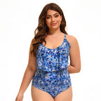 Printed Flounce One-piece Swimwear