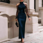 Women's Spring High Waist All Matching Dress Special Interest Light Luxury High End Halter Engagement Cocktail Evening Dress