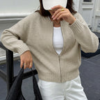 Women's Zip-Up Knit Cardigan