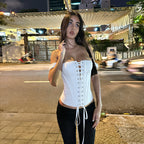 Spring Summer Sexy Waist Girdling Band off Shoulder Tube