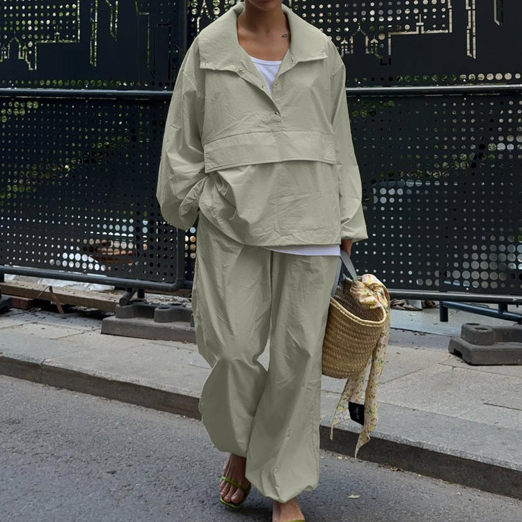Women's Cardigan Top & Wide-Leg Pants Set