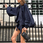 Spring Women Shirt Top Shorts Two Piece Korean Idle