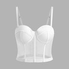 's Mesh Elastic Slim Boning Corset Bra Strap Outdoor Bar Party