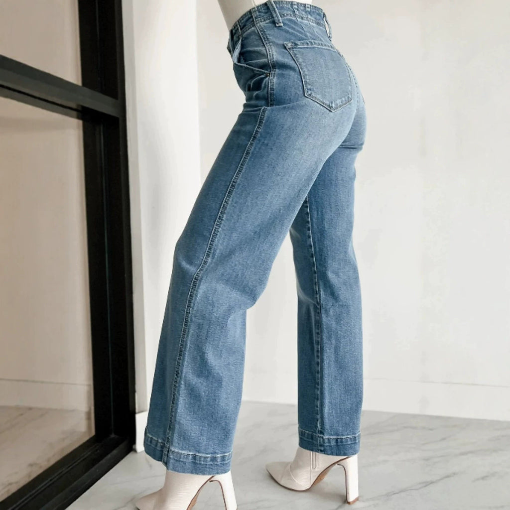 WL Jeans Spring Autumn Retro Simple Casual Slim Fit Women