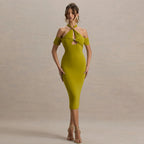 Summer Elegant Halter Slim Fit Dress Sexy Backless Sleeveless Sheath Dress Women