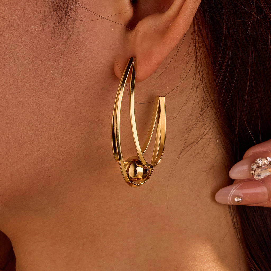 Hollow Love Ball Earrings