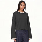 Women's Crew-Neck Color-Block Knit Sweater