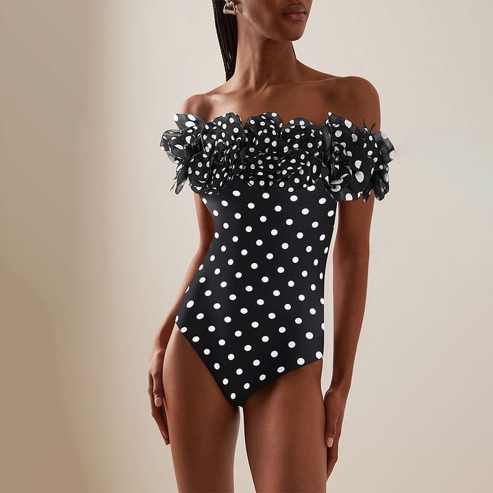 Polka Dot One-piece Swimwear