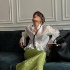 Sheer Bell-Sleeve Smock Top