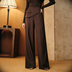 Women's A Line High Grade Wide Leg Pants Design Loose Drooping Slimming Light Luxury Straight Casual Pants
