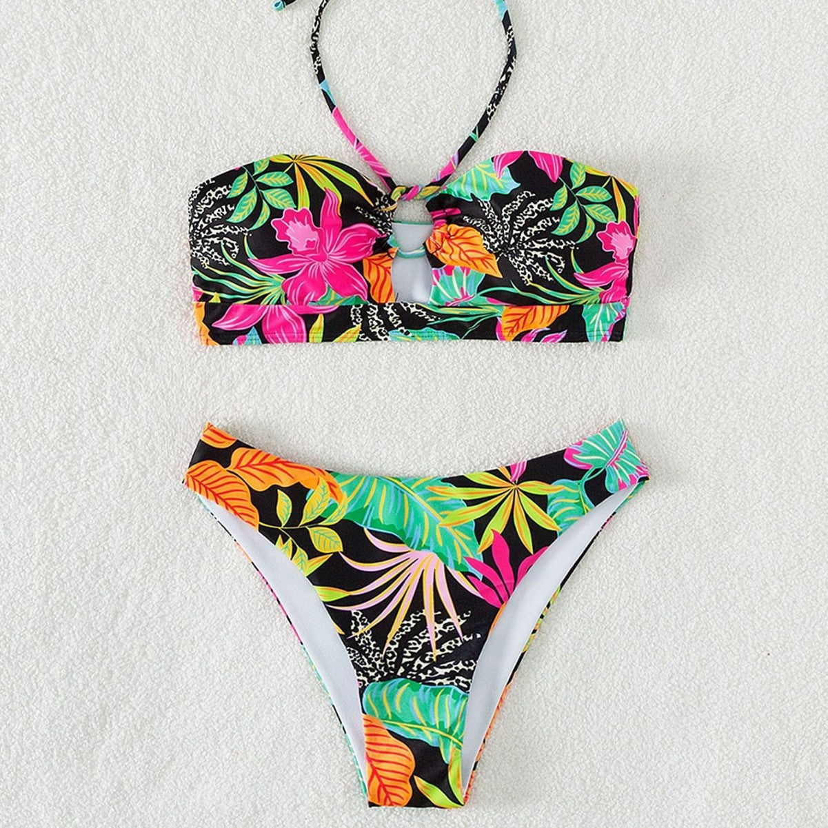 Printed Tube One-piece Swimwear