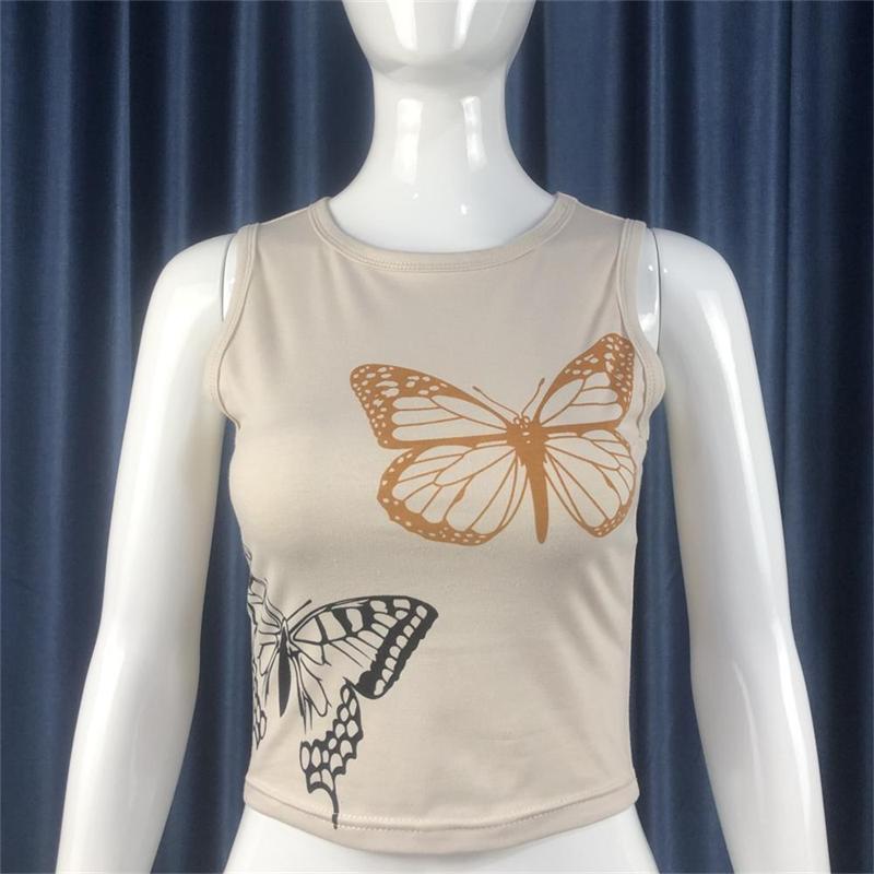 Women's Butterfly Print Cropped Tank Top