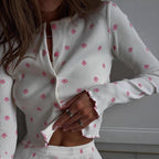 Sexy Girl Floral Fungus Long Sleeve Trousers Spring Autumn Casual