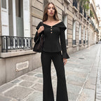 Women Clothing Two Piece Set Autumn Winter off the Shoulder