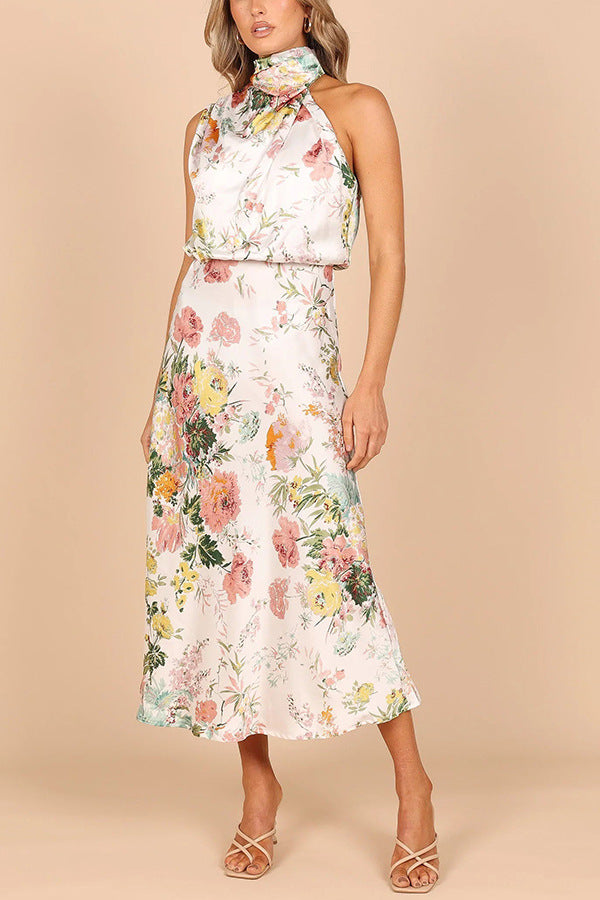 Women's Satin Halter Dress