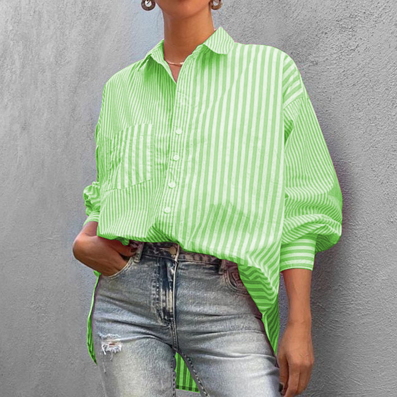 Relaxed Striped Long-Sleeve Shirt