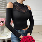 Women's Stitching Long Sleeve Tight Stretchy Underwear Outerwear